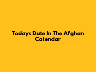Today's Date In The Afghan Calendar