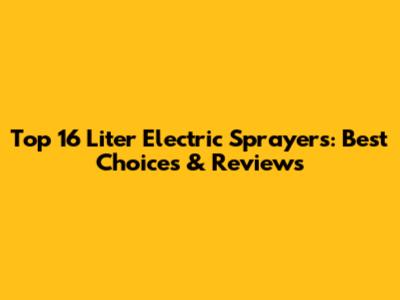 Top 16 Liter Electric Sprayers: Best Choices & Reviews