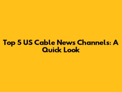 Top 5 US Cable News Channels: A Quick Look