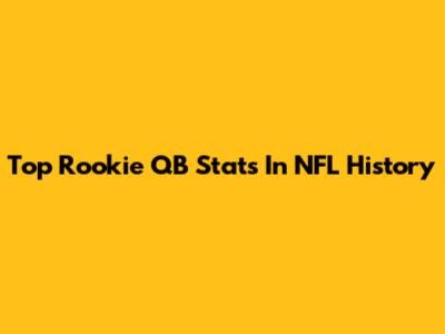 Top Rookie QB Stats In NFL History