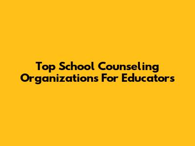 Top School Counseling Organizations For Educators