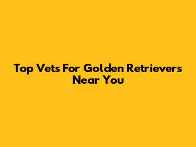 Top Vets For Golden Retrievers Near You