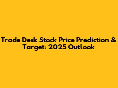 Trade Desk Stock Price Prediction & Target: 2025 Outlook