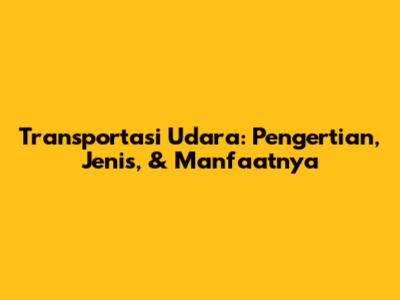Transportasi Udara: Pengertian, Jenis, & Manfaatnya