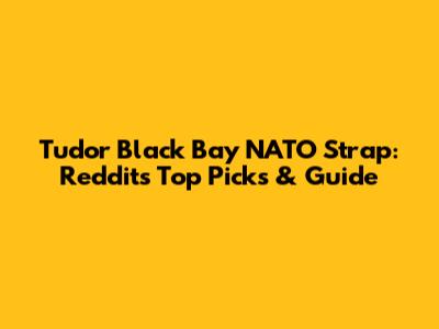 Tudor Black Bay NATO Strap: Reddit's Top Picks & Guide