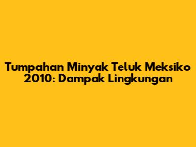 Tumpahan Minyak Teluk Meksiko 2010: Dampak Lingkungan