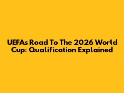UEFA's Road To The 2026 World Cup: Qualification Explained
