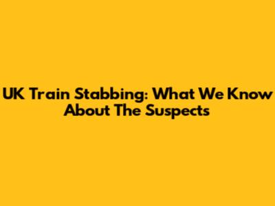 UK Train Stabbing: What We Know About The Suspects