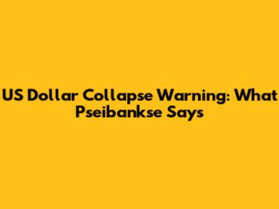 US Dollar Collapse Warning: What Pseibankse Says
