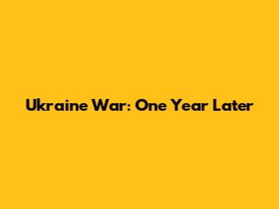 Ukraine War: One Year Later