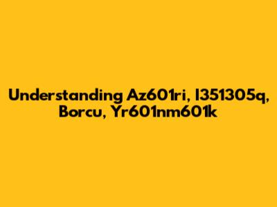Understanding Az601ri, I351305q, Borcu, Yr601nm601k