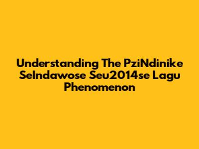 Understanding The PziNdinike SeIndawose Seu2014se Lagu Phenomenon