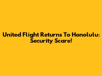 United Flight Returns To Honolulu: Security Scare!