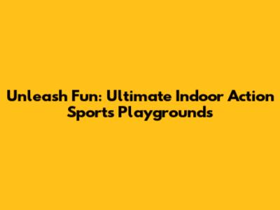 Unleash Fun: Ultimate Indoor Action Sports Playgrounds