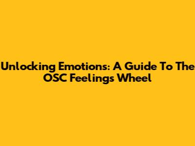 Unlocking Emotions: A Guide To The OSC Feelings Wheel