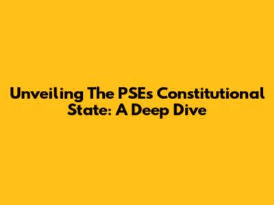 Unveiling The PSE's Constitutional State: A Deep Dive