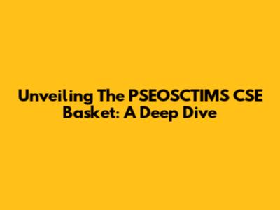 Unveiling The PSEOSCTIMS CSE Basket: A Deep Dive