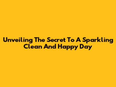 Unveiling The Secret To A Sparkling Clean And Happy Day