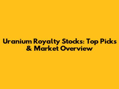 Uranium Royalty Stocks: Top Picks & Market Overview