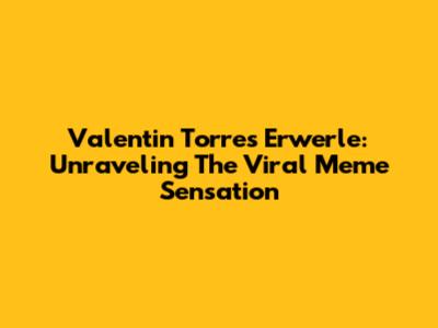 Valentin Torres Erwerle: Unraveling The Viral Meme Sensation