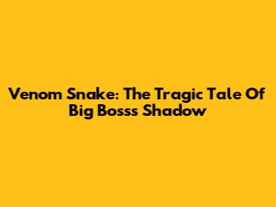 Venom Snake: The Tragic Tale Of Big Boss's Shadow