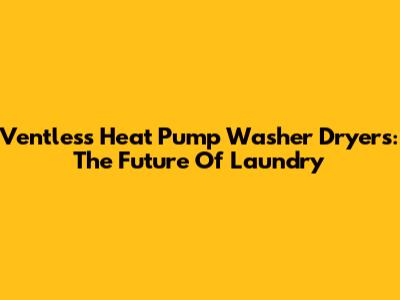 Ventless Heat Pump Washer Dryers: The Future Of Laundry