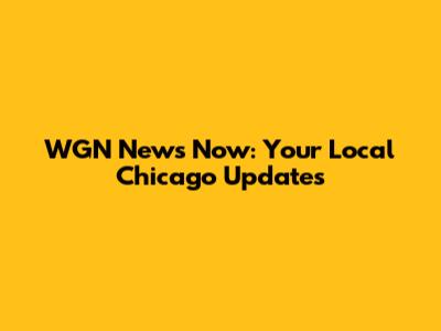 WGN News Now: Your Local Chicago Updates