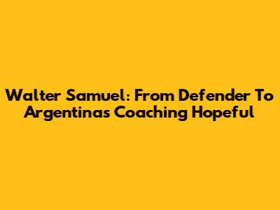 Walter Samuel: From Defender To Argentina's Coaching Hopeful