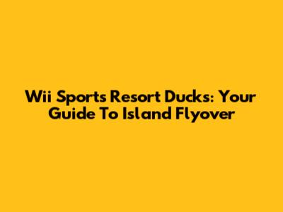Wii Sports Resort Ducks: Your Guide To Island Flyover