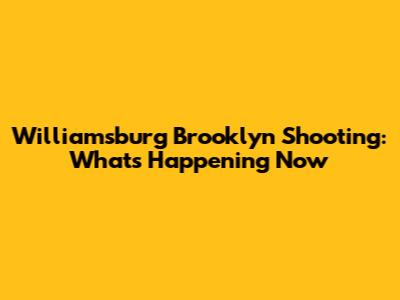 Williamsburg Brooklyn Shooting: What's Happening Now