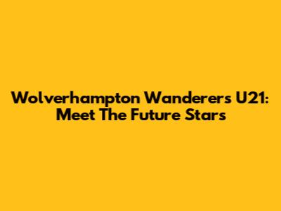 Wolverhampton Wanderers U21: Meet The Future Stars