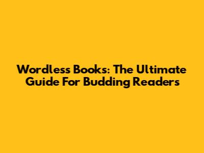Wordless Books: The Ultimate Guide For Budding Readers