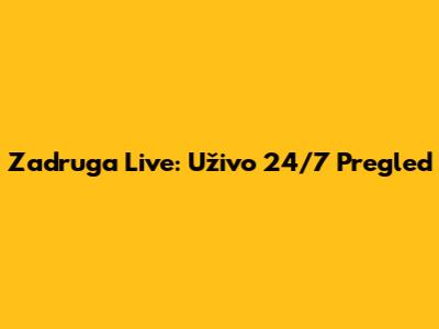 Zadruga Live: Uživo 24/7 Pregled