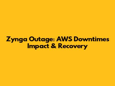 Zynga Outage: AWS Downtime's Impact & Recovery